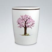 Urne Solid Line 01112 weiss mit Orchidee